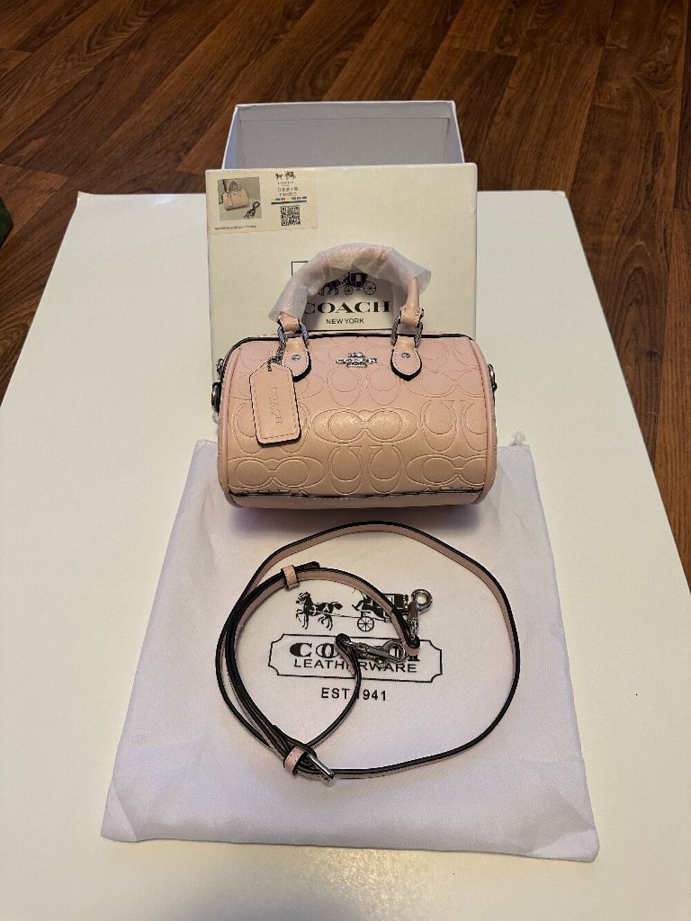 New In Box Dust Bag Designer INSPIRED Mini Rowan Crossbody Pink